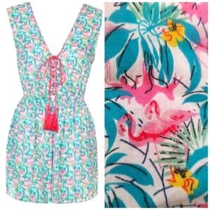 EUC TOPSHOP FLAMINGO TROPIVAL ROMPER SZ. S